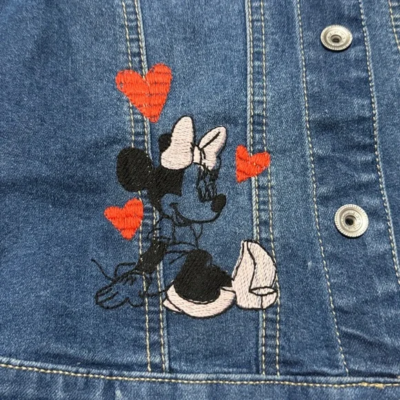 Minnie Mouse Embroidered Jean Jacket Size 7 - Picture 3 of 12